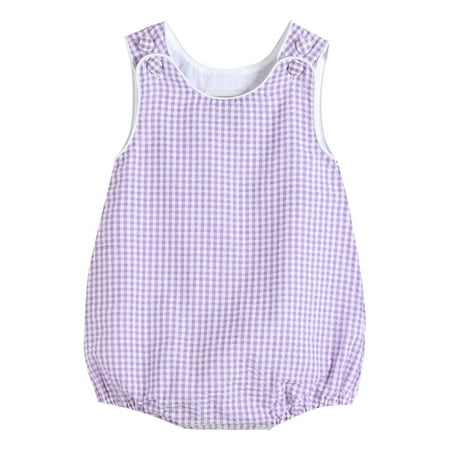 

Classic Purple Gingham Bubble Romper