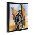 thumbnail image 3 of Stupell Industries Cowboy & Animals Watercolor Animals & Insects Painting Black Floater Framed Canvas Art Print Wall Art, 18 x 18, 3 of 9