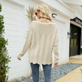 thumbnail image 5 of GigrtiJin Knitted Sweaters for Womens Long Sleeve Round Neck Hollow out Pullover Top Comfy Casual Loose Sweater Blouse, 5 of 7