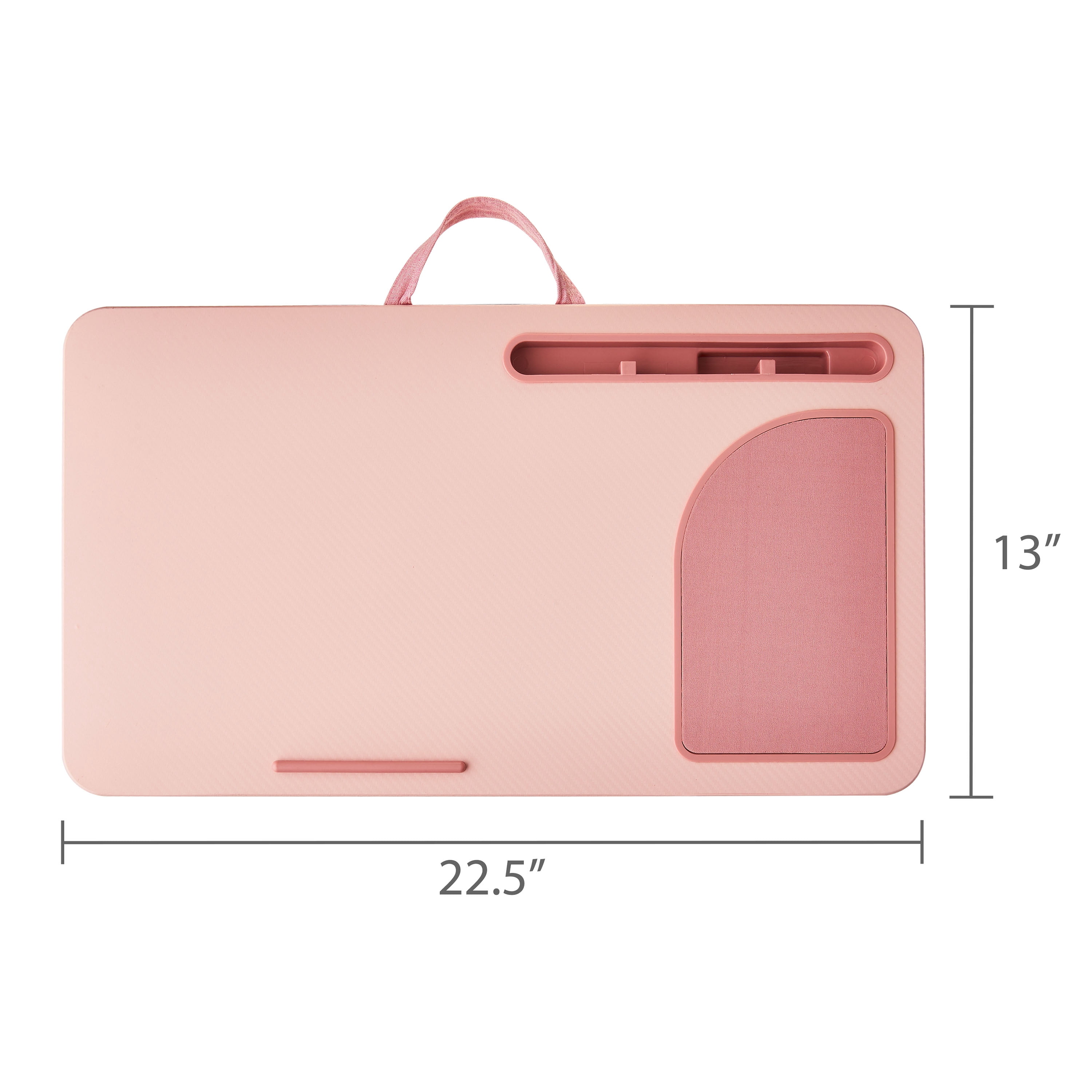 onn Lap Desk Portable Work Station  for 15.6" Laptops, Phone & Tablet, Pearl Blush