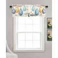thumbnail image 3 of Easter Eggs Linen Curtain Valance for Bedroom/Bathroom/Kitchen/Office/Living/Dining Room Windows,Colorful Flower Spring Summer Seasonal Holiday Pocket Topper Drapes Decorative Cafe Drapery 54x18, 3 of 6