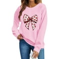 thumbnail image 3 of Valentines Day Pullover Sweatshirts Women Cute Heart Graphic Valentine Sweater Tops Casual Funny Long Sleeve Shirts, XL Pink, 3 of 6