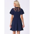 thumbnail image 3 of DARING DIVA Women's Lace Mesh Halter Neck Gothic Midi Dresses S Dark Blue, 3 of 6