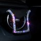 thumbnail image 5 of Soporte universal para teléfono en forma de U con clip de montaje en salida de aire de coche con decoración de cristal brillante, 5 of 5
