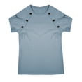 thumbnail image 6 of Womens Tops Knitted Short Sleeve T-Shirt Crew Neck Ribbed Tee Dressy Work Tunic Tops (Light Blue L), 6 of 7