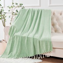 Home Soft Things Chevron Knit Throw- Green- 50"x60"