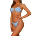 thumbnail image 4 of Conjuntos de bikini de 2 piezas de ribete INSPIRE CHIC para mujeres, traje de baño color azul claro X-Large, 4 of 5