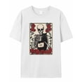 thumbnail image 7 of Black Cat Skull Men's T Shirts Rose Vintage T-Shirt for Men Crew Neck Tees Cotton Tops, White, XL, 7 of 7