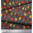thumbnail image 3 of Soimoi Gray Poly Georgette Fabric Fruits & Vegetable Fabric Prints By Yard 52 Inch Wide, 3 of 3