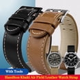 thumbnail image 2 of Correa de reloj de cuero genuino con clavos de 20 mm y 22 mm para la serie Hamilton Khaki H77616533 H70615733 Correa de reloj para hombre, 2 of 5