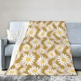 thumbnail image 1 of DouZhe Ultra-Soft Micro Fleece Lightweight Flannel Bed Blanket, Yellow Daisy Floral Print Cozy Warm Throw Blankets, 80"x60", 1 of 7