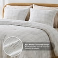 thumbnail image 3 of Regency Heights Waffle Weave Comforter Set with Throw Blanket for Couch, 5-Piece Full/Queen Size Lightweight Comforter Bet Set for All Season, Textured Bedding Set for Bed & Sofa, White/Multi Color, 3 of 11