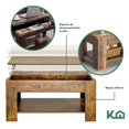 thumbnail image 4 of Mesa de Centro Elevable De Madera Con Compartimento Oculto cafe, 4 of 8