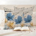 thumbnail image 3 of Blue Yellow Tulips Outdoor Waterproof Pillow Covers, Retro Farmhouse Flower Barn Doors Wooden Decorative Square Throw Pillowcase Sofa Cushion Sham for Patio/Couch/Chair, 24"x24" 2 Pack, 3 of 8