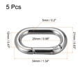 thumbnail image 2 of Monedero Correa Anillos, 5uds 34mm Metal Ovalado Resorte Broche Hebilla Accesorios para Bolsa Artesanía Bricolaje Accesorios Gancho Clip, Plateado Tono, 2 of 6