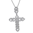 thumbnail image 1 of Collar de cruz Salvador Zirconia de acero Inoxidable 24 Pulgadas Plata, 1 of 10