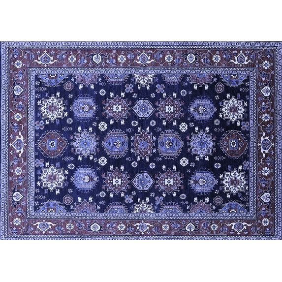 Ahgly Company Indoor Rectangle Oriental Blue Industrial Area Rugs, 4' x 6'