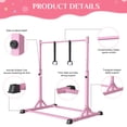 thumbnail image 2 of Primy 230LBS Gymnastics Bar for Kids, 39~61in Adjustable Height Steel Gymnastic Horizontal Bars, Stable Gymnastics Equipment Junior Training Bar for Home Using for Children, 2 of 9
