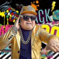 thumbnail image 3 of Kit de disfraz de hip hop para hombre, accesorios de rapero, conjunto de disfraz hippie, collar con cadena de oro y signo de dólar, anillo y gafas de sol negras y doradas, atuendo de discoteca., 3 of 5