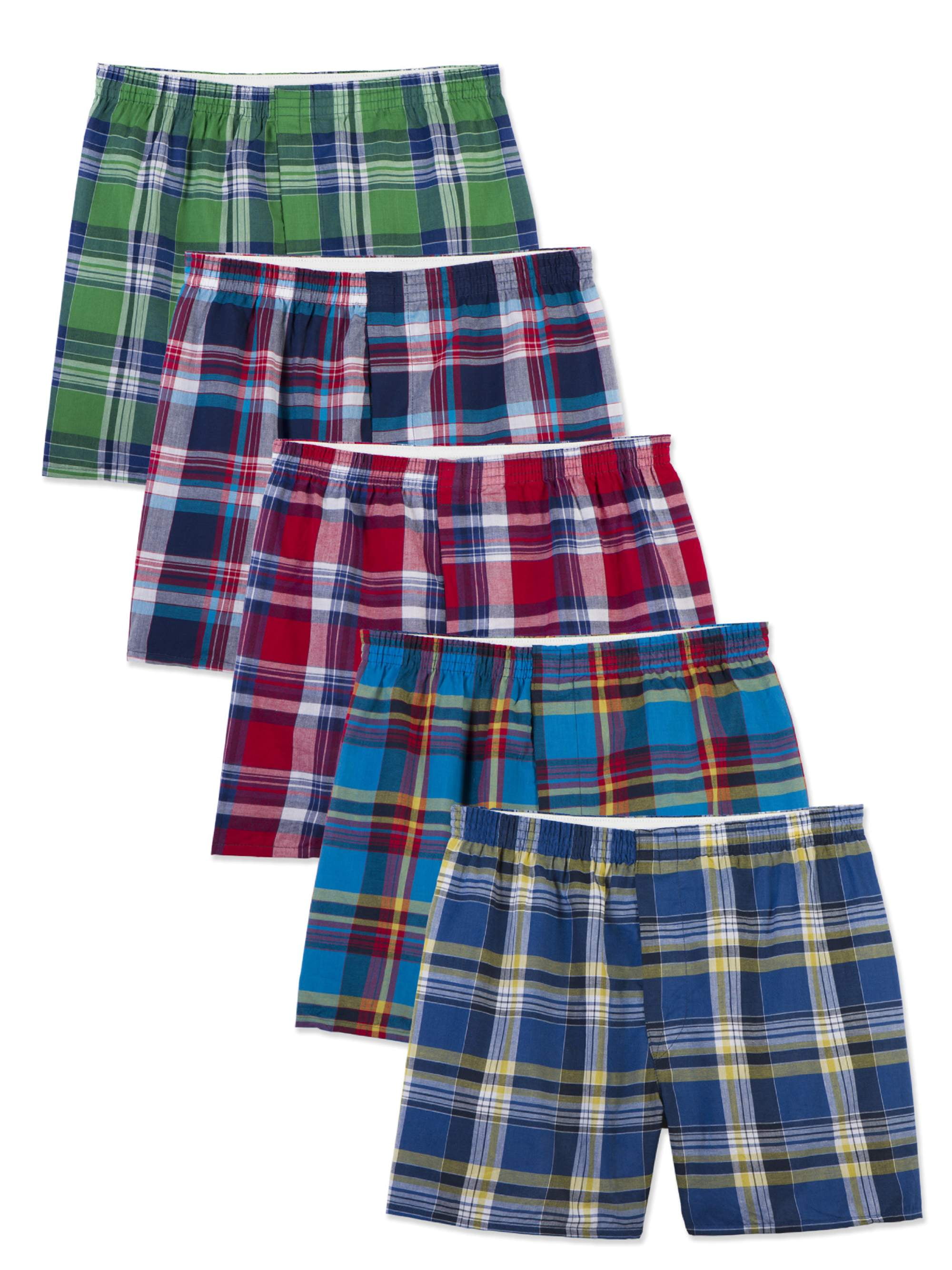 Fruit of the Loom Mens Big Man Boxers-Tartan Plaid Up to Size 5X 