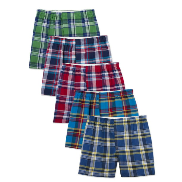 Fruit of the Loom - Fruit of the Loom Men's Woven Plaid Tartan Boxers ...