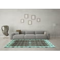thumbnail image 3 of Ahgly Company Indoor Round Abstract Light Blue Modern Area Rugs, 8' Round, 3 of 4