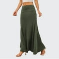 thumbnail image 6 of Mohiass Casual Flowy Long Skirts for Women, Jersey Knit Fabric Good Elasticity Ankle Length Maxi Skirt with High Waist. Army Green L, 6 of 9