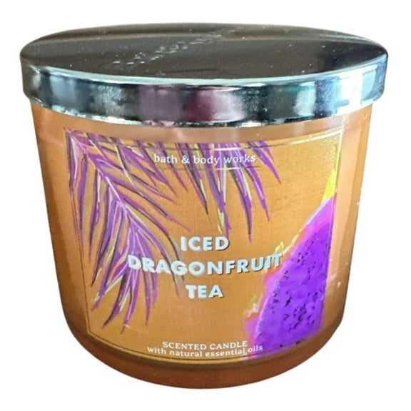 Bath and Body Works Iced Dragonfruit Tea Scented 3-Wick Candle (14.5 OZ / 411 G)