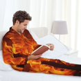 thumbnail image 6 of Lsque Fiery Orange Flames Energy Pattern Long Sleeve Pajama Set for Men - Soft 2-Piece Sleepwear and Loungewear Set with Pockets, Comfy Nightwear-XX-Large, 6 of 7