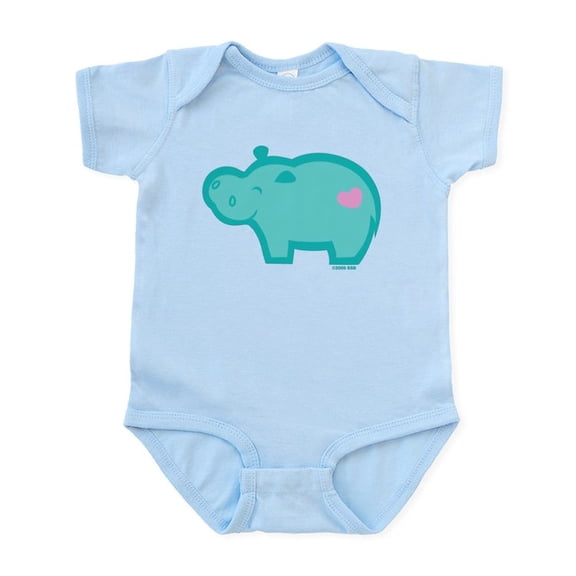 CafePress - Hippo Infant Bodysuit - Baby Light Bodysuit, Size Newborn - 24 Months