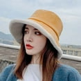 thumbnail image 6 of CoCopeaunt Women PU Bucket Hat Waterproof Casual Fluffy Cozy Fuzzy Lining Girls Students Fisherman Cap, 6 of 6
