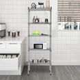 thumbnail image 3 of Dkelincs NSF Metal Shelf 5 Tier Wire Shelving Unit Adjustable Storage Shelves 17’’x12’’x48’’(LxWxH) Metal Rack for Kitchen, Office, 750 Lbs Weight Capacity, Chrome, 3 of 7