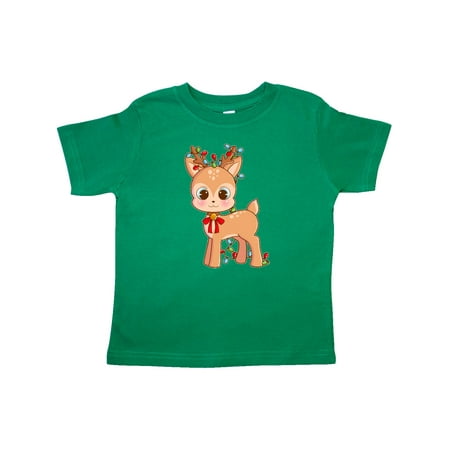 

Inktastic Cute Christmas Reindeer with Christmas Lights Gift Toddler Boy or Toddler Girl T-Shirt
