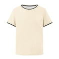 thumbnail image 4 of T-shirts à Manches Courtes Col Rond Unis pour Garçons, Hauts Décontractés Légers pour l'École et les Sorties, 5-14 Ans, 4 of 4