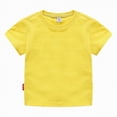 thumbnail image 2 of NIEWTR Boys Cotton T-Shirts Kids 5-10 Years Short Sleeve Crewneck Tshirt Solid Color Basic Tees 2026 Summer Casual Soft Tops(A-Yellow,18-24 Months), 2 of 9