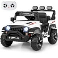thumbnail image 1 of Costway 12V Kids Ride On Truck with 2*12V Motors Spring Suspension & Remote Control White, 1 of 10