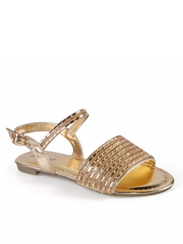 walmart gold sandals