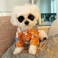 thumbnail image 4 of Hawaiian Dog Summer Shirt - Breathable Pet Apparel, Coconut Print, Lightweight Fabric, for Small & Medium Dogs, Cooling Puppy Outfit, Orange M, 4 of 6