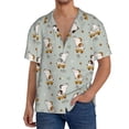 thumbnail image 7 of Lsque Dog Riding Skateboard print Men's Cuban Collar Short Sleeve Shirt Summer Beachwear Casual Button Down Fashionable Vacation Leisure Shirt-3X-Large, 7 of 7