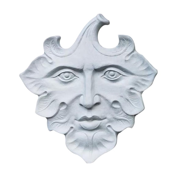 Outdoor Wall Art Decor Resin Green Man Sculpture Wall Hanging Garden Decoration Celtic Inspired Face Design 12 in