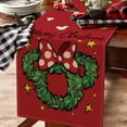 thumbnail image 2 of Chemin de Table Couronne de Souris Joyeux Noël, Pois Rouges de Noël Nœud Étoiles Décoration de Table de Cuisine Salle à Manger, Décoration de Maison de Ferme Vacances d'Hiver Intérieur Extérieur 13 x 120 Pouces, 2 of 6