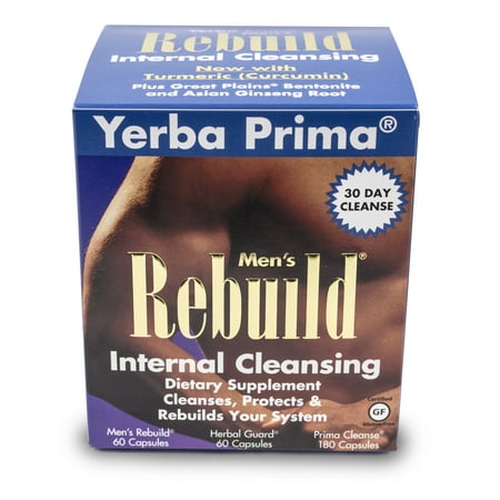 Yerba Prima Men's Rebuild Cleansing System Capsules, 60 (Best Body Cleanse System)