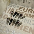 thumbnail image 5 of Nail art is purely hand-worn, black long-pointed large diamond nail piece, advanced finished product, pressing nails, fake nailspress on nails fake, 5 of 9