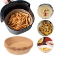 thumbnail image 1 of 50 piezas de revestimiento para freidora de aire, revestimiento para vaporera, papel desechable de pulpa de madera, papel antiadherente para aceite de vapor para freidora de 3-6 l, 1 of 5