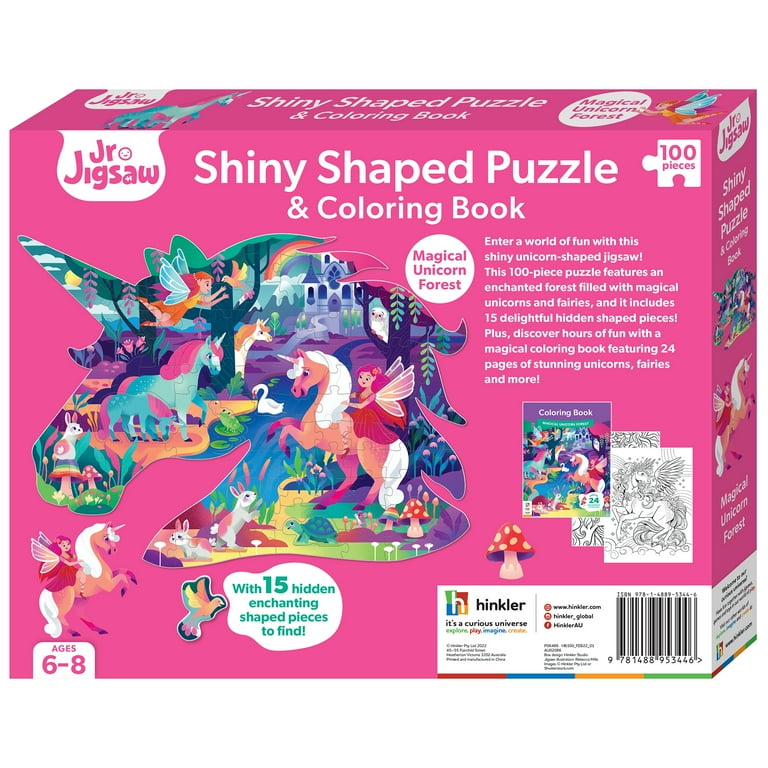 Magical Unicorns Puzzle and Colouring Book - 100 piece Magical Unicorns Puzzle and Colouring Book - 100 piece