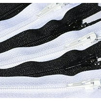 ZipperStop Wholesale Authorized Distributor YKK® 7" Zipper Assortment YKK #3 Skirt & Dress Color Black & White (50 Zippers / Pack)