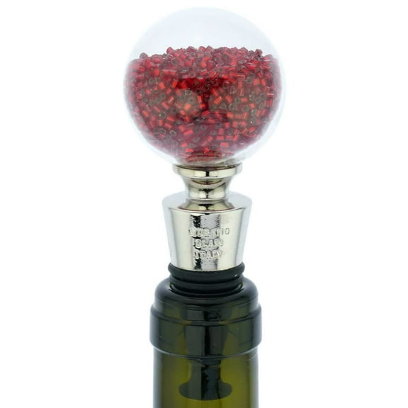 GlassOfVenice Murano Glass Sparkly Beads Bottle Stopper - Red