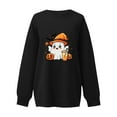 thumbnail image 4 of VKOYWKM Women's Oversized Sweatshirts Halloween Ghost Graphic Sweatshirt Crewneck Long Sleeve Fall Pullover Party Tops Matching Family Halloween Sweatshirts, 4 of 4