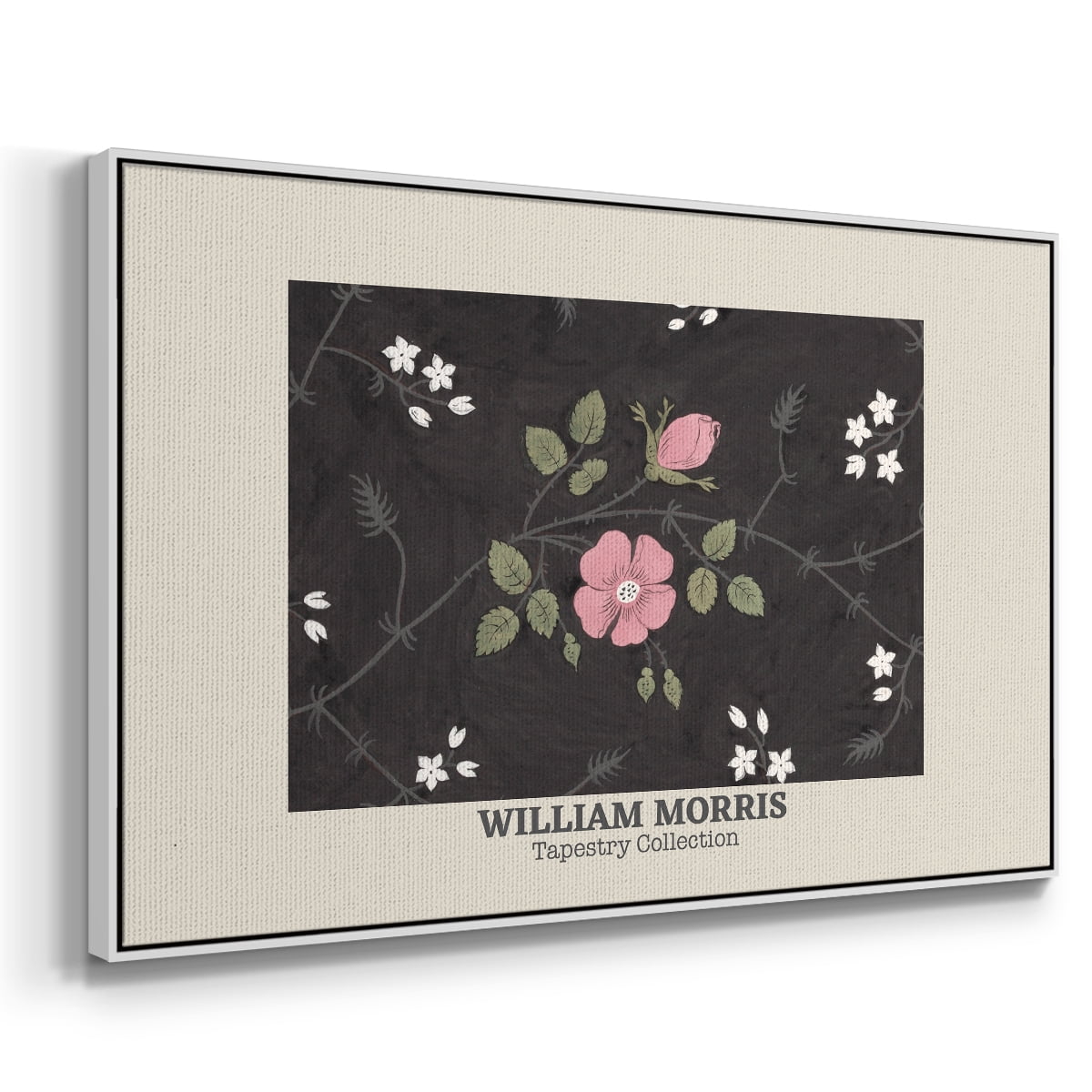 Vintage Abstract Print-LIII Framed in White Wood Gallery Wrapped Canvas 27 in. x 41 in.