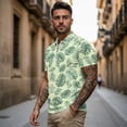 thumbnail image 3 of Aplkyhs Matching Golf Shirts for Couple Green Palm Leaf Mens Hawaiian Shirt Suitable for Outdoor Sports Mens Shirts Casual Soft and Comfortable Quick Dry Breathable Fabric, 3 of 6